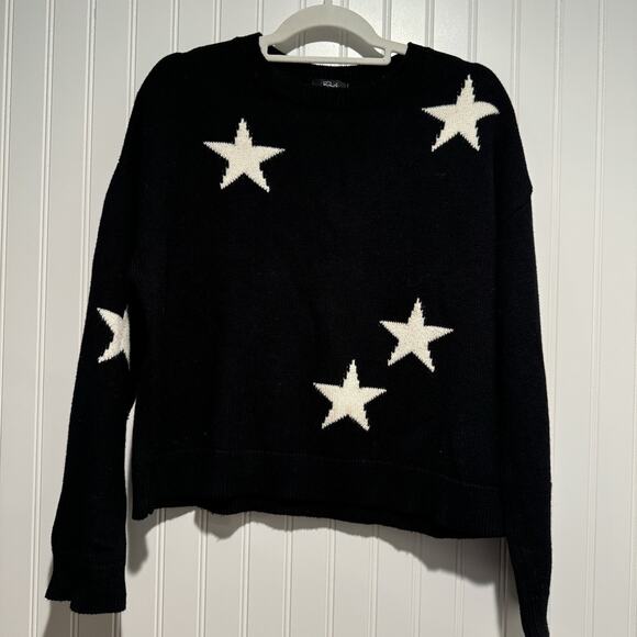 Rails Sweaters - Rails Perci Black Star Sweater Cotton Cashmere Size Small